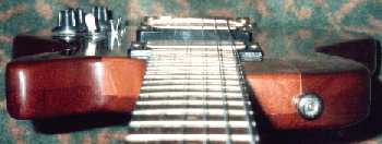 Looking down the neck, showing the laminated construction